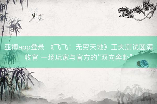 亚搏app登录 《飞飞：无穷天地》工夫测试圆满收官 一场玩家与官方的“双向奔赴”
